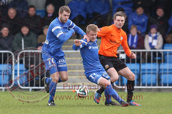 Ballinamallard United (1) V Glenavon (3) in IFA Danske Premier League.