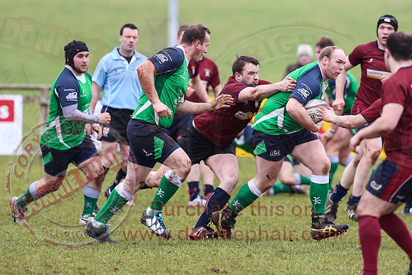 Enniskillen 1st XV (3) V Ballynahinch (44) in Rugby Towns Cup.