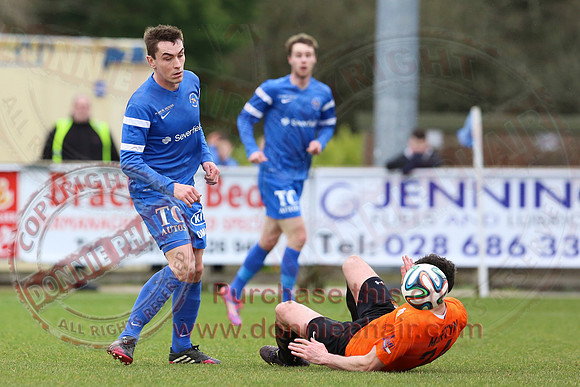 Ballinamallard United (1) V Glenavon (3) in IFA Danske Premier League.