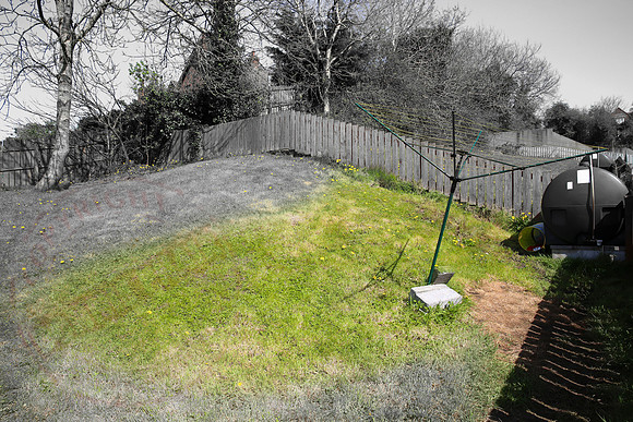 Water-logged garden. Image taken on 17-04-14.
