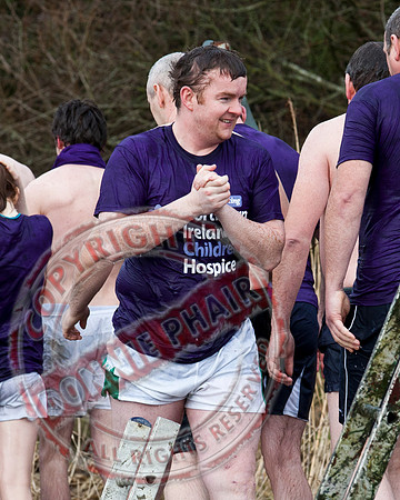 Newtownbutler Residents swim in Lough Erne River at Bun Jetty for Charity.