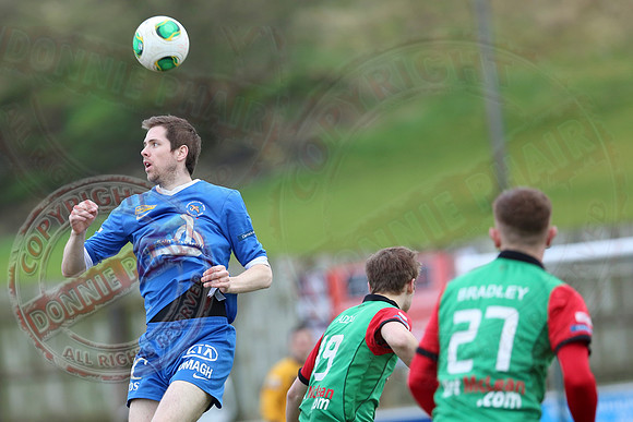Ballinamallard United (0) V Glentoran (3) in IFA Premiership.