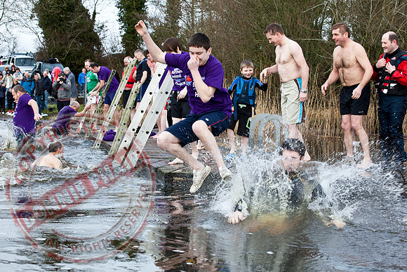 Newtownbutler Residents swim in Lough Erne River at Bun Jetty for Charity.