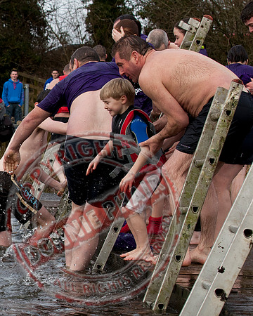 Newtownbutler Residents swim in Lough Erne River at Bun Jetty for Charity.