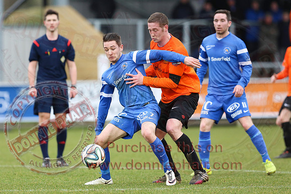 Ballinamallard United (1) V Glenavon (3) in IFA Danske Premier League.