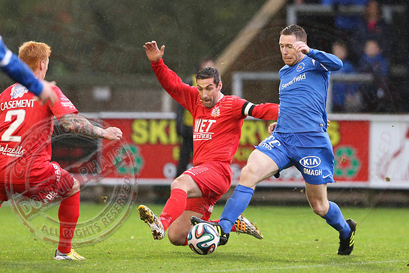 Ballinamallard United (0) v Portadown (2) in Danske Bank IFA Premier League.