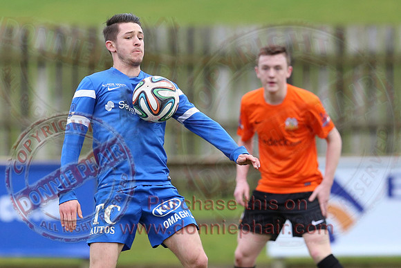Ballinamallard United (1) V Glenavon (3) in IFA Danske Premier League.
