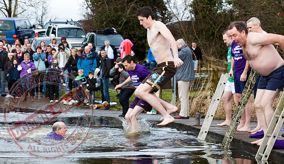 Newtownbutler Residents swim in Lough Erne River at Bun Jetty for Charity.