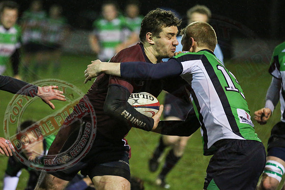 Enniskillen 1st XV (12) V Omagh (15) in Rugby.