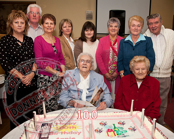 Annie McArt Celebrates her 100th Birthday in Mahon's Hotel, Irvinestown.
