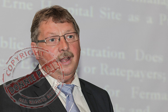 Northern Ireland Finance Minister Sammy Wilson MP meets local Business Representatives in the Clinton Centre, Enniskillen.
