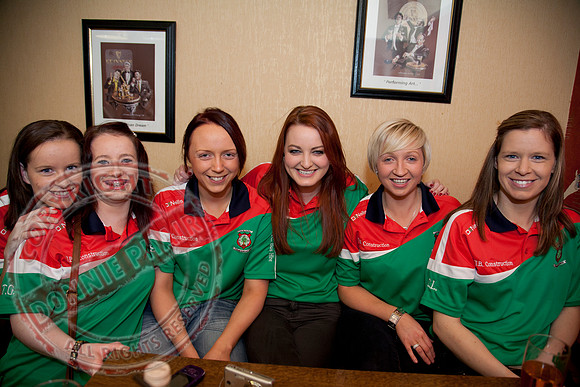 Lisnaskea Ladies GAA Club celebrate in Donn Carragh Hotel after winning All-Ireland Ladies Inetermediate Final.